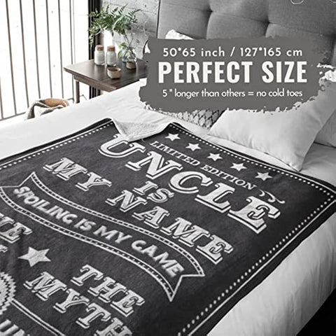 Gifts for Uncle, Throw Blanket for Uncle, Presents from Niece and Nephew for Christmas, Birthday, Father's Day - 50" x 65"