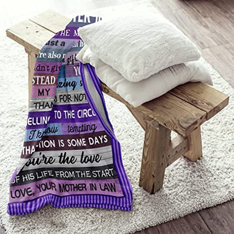 Daughter in Law Gifts Throw Blankets 60" X 50", Gifts for Daughter In Law - Daughter in Law Gift Ideas - Mothers Day Birthday Gifts from Daughter in Law - Bonus Daughter Gifts - Blanket for Sofa