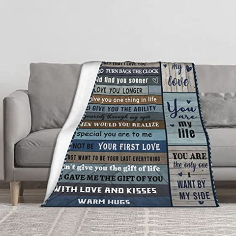 Gifts for Boyfriend Husband Blanket Anniversary Birthday Gifts for Him Men, I Love You Gifts for Husband, Christmas Valentines Day Present for Man 50x60 inch…