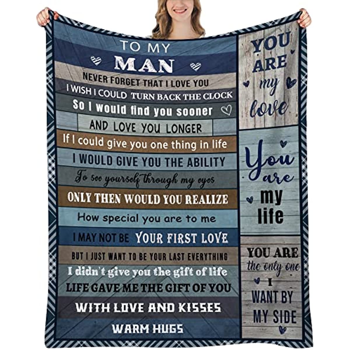 Gifts for Boyfriend Husband Blanket Anniversary Birthday Gifts for Him Men, I Love You Gifts for Husband, Christmas Valentines Day Present for Man 50x60 inch…