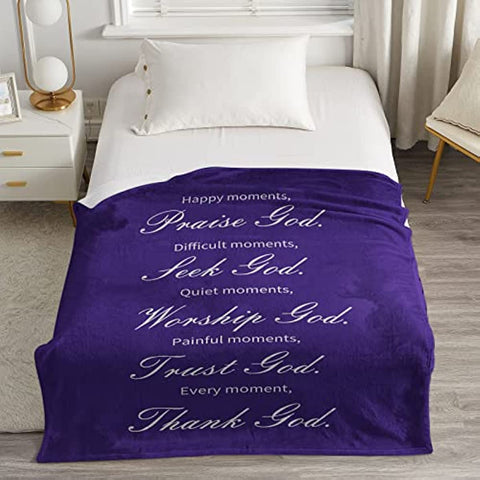 Inspirational Blanket, Get Well Gifts for Women&Men, Cancer Sympathy Healing Blankets,Christian Religious Gift for Women Spiritual Gift Birthday Gifts for Women 50x60inch