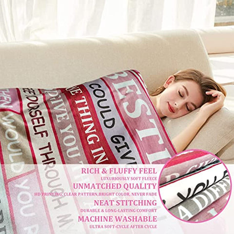 Bestie Blanket Best Friends for Women, Birthday Gifts for Best Friends Women Friendship Gifts for Female Girls Bestie BFF Soul Sister Gifts Ultra-Soft Cozy Flannel Throw Blanket 50"x60"