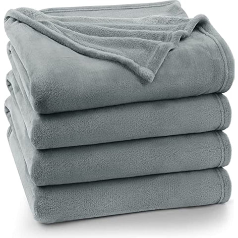 Bedding Fleece Blanket Queen Size Cool Grey Lightweight Fuzzy Soft Anti-Static Microfiber Bed Blanket (90x90 Inches)
