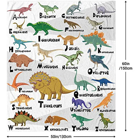 Dinosaur Blanket for Boys Soft Cozy Flannel Warm Kids Dinosaur Throw Blanket Unique Gifts Dinosaur Room Decor Blanket for Teens Kids for Couch Sofa Bed Dino Blanket for Girls Teens 50"x60"