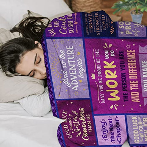 New Job Gift for Women, Congratulation Mothers Day Promotion Gifts for Women, Gift for Coworker Leaving for New Job, Job Promotion Gifts Throw Blanket 60 x 50 Inch