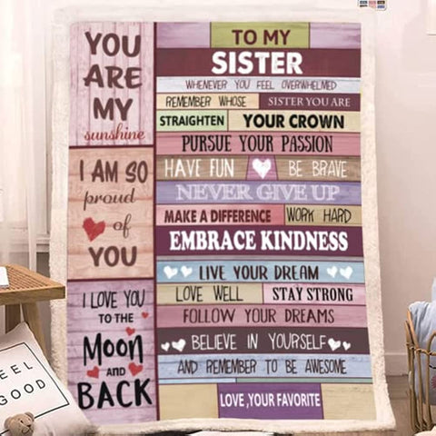 Sister Blanket,Sister Birthday Gifts from Sister,Birthday Gifts for Sister,Happy Birthday Sister Gifts for Sister,Sisters Gifts from Sister Mothers Day,Best Sister Gift Unique 50X60