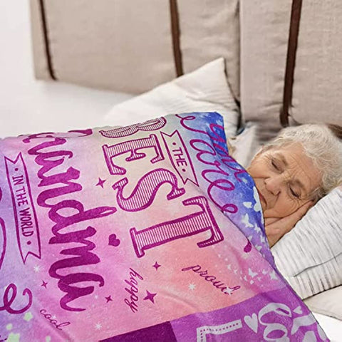 Gifts for Grandma, Grandma Blanket, Grandma Gifts, Grandma Birthday Gifts from Grandchildren, Nana Gifts Blanket, Grandma Gifts from Grandkids, Gifts for Grandmother Super Soft Throw Blanket 50"x60"