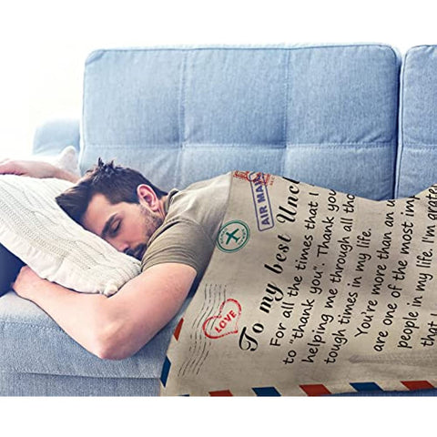 Uncle Gifts Blanket - Uncle Gifts from Niece 60"x50" - Uncle Gifts from Nephew - Birthday Gifts for Uncle - Best Uncle Ever Gift Ideas - Great Gifts for Uncles from Nieces