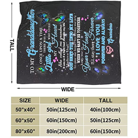 Granddaughter Gifts from Grandma, Granddaughter Blanket,Gifts for Granddaughter,Anniversary-Soft Butterfly Granddaughter Blanket from Grandma 40 x 50 in