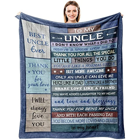 Chrid Uncle Gifts - Best Uncle Gifts for Uncle - Uncle Gifts from Niece and Nephew - Uncle Birthday Gifts - Best Uncle Ever Gift - Uncle Gift Ideas Throws Blanket 60"x50"