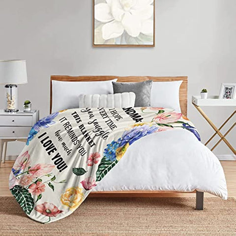 Grandma Gifts Blanket 60’’x50’’, Best Gifts for Grandma, Great Grandma Birthday Gifts, Grandma Gifts from Grandchildren, Gigi Gifts for Grandma, Nana Gifts, to My Grandmother Gift Ideas