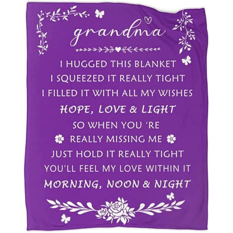 I Love You Grandma Gift Blanket Soft Throw Great Grandmother Gifts for Grandma Nana Gifts from Grandkids for Birthday Mothers Day Wrap Your Grandmother with Love and Inspirational Words