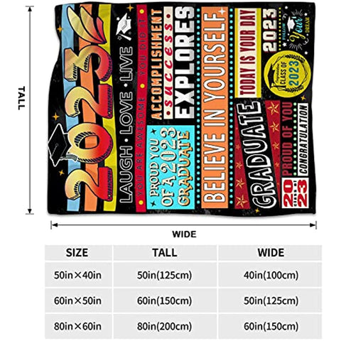 Masters Degree Graduation Gifts Blanket for Class of 2023 Senior of 2023 Graduation Blanket Throws for Daughter Granddaughter and Student 50" x60''