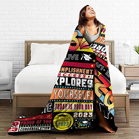Masters Degree Graduation Gifts Blanket for Class of 2023 Senior of 2023 Graduation Blanket Throws for Daughter Granddaughter and Student 50" x60''