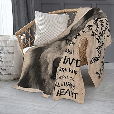 Gifts for Brother Blanket, Brother Gift from Sister - Brother Gifts - Brother Birthday Gift - Birthday Gifts for Men - Soft Flannel Throw Blankets for Bed Sofa Couch Travel Beach (Wolf, 50x60 in)