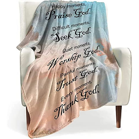 Healing Throw Blanket with Inspirational Thoughts and Prayers- Religious Soft Throw Blanket Inspirational Blankets and Throws 40x50 Inch Throw Blankets Perfect Caring Gift for Women Men
