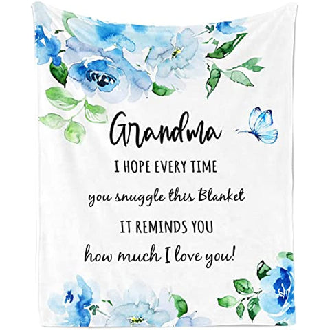 Grandma Gifts Blanket, Gifts for Grandma Throw Blanket 60"x 50", Grandma Birthday Gifts, Great Grandma Gifts from Grandchildren, Best Grandma Gift Ideas, Birthday Gifts for Grandmother