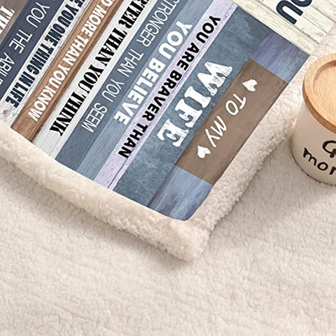 to My Wife Blanket Wedding for Wife Birthday Gifts from Husband Happy for Her Romantic Present Valentines Day (50x60,Sherpa,Th Year)