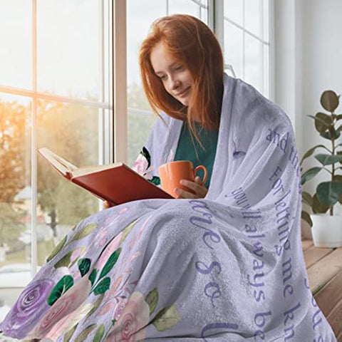 Gifts for Grandma Blanket, Best Grandma Gifts, Gifts for Grandma from Granddaughter, Grandma Gifts for Mothers Day Christmas Birthday, Throw Blanket 40 × 50 Inches