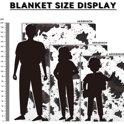 Cow Print Blanket Animal Brown Black Milky White Throw Blankets,Cow Print Blanket for Kids Adults, Soft Cow Blankets and Throws Cowhide Decor for Couch Sofa Bed 40"×50"