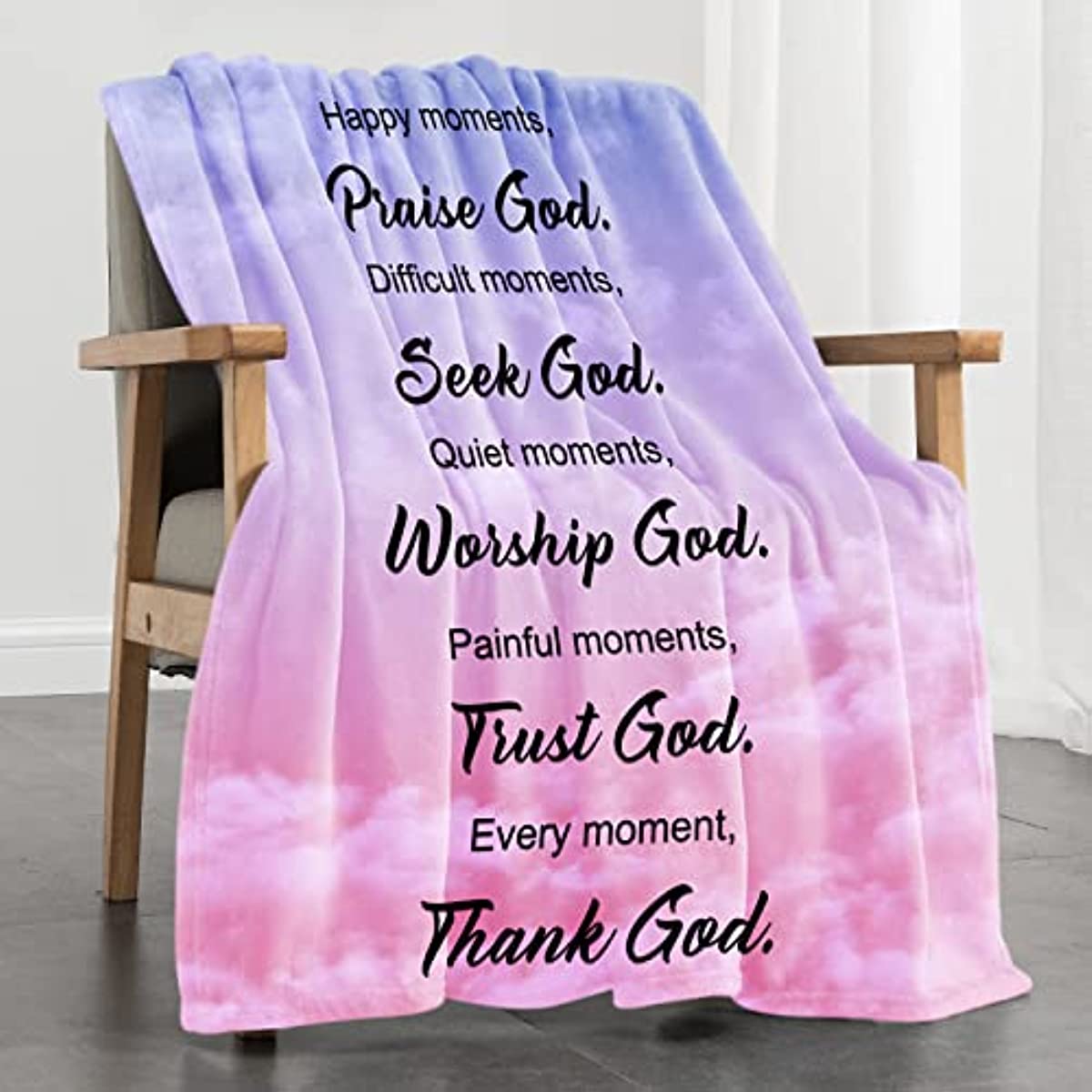 Bible Verse Blanket Christian Gifts for Women, Religious Gifts Healing Throw Blanket with Inspirational Thoughts and Prayers, Soft Fleece Blanket Birthday for Women 40"X50"