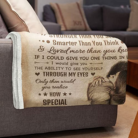 Wife Blanket with Sleep Mask, Socks and Gift Box - to My Wife Blanket from Husband for Christmas, Birthday, Valentines for Wife from Husband - Fleece Blanket, 60" x 50"