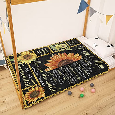 Mother Day Birthday Gifts for Mom- Gifts for Mom Throw Blanket,Mom Gifts,Gifts for Mom from Daughter,Mom Gifts from Daughter Sunflower Warm Blanket…