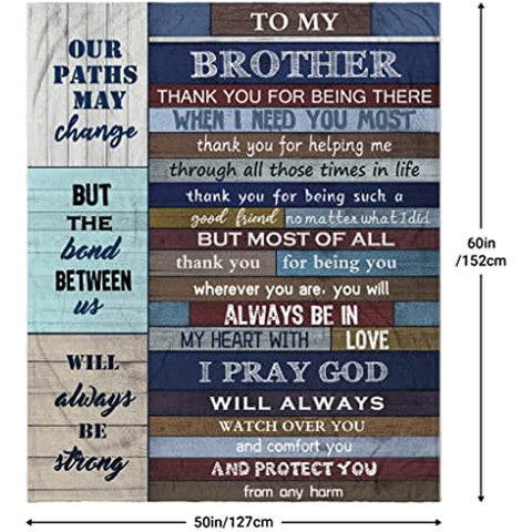 Gifts for Brother Blanket - Brother Gifts from Sister - Big Brother Gift - Brother Gifts - Gifts for Brother Adult - Brother Birthday Gift - Birthday Gifts for Brother Throw Blankets 60"x 50"