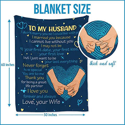 Gifts for Husband, to My Husband Blanket - Gifts for Him from Wife, Birthday Gifts for Husband, Throw Blankets Idea