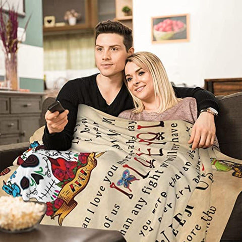 to My Wife Blanket from Husband, Gifts for Wife Wedding Anniversary Romantic Gifts for Her, Hallowen Christmas Valentines Birthday Gifts for Wife, Wife Blanket 50"x60"