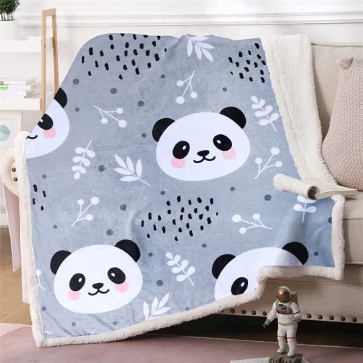 Panda Throw Blanket Cartoon Pandas Pattern Lightweight Flannel Throw Blanket for Bed Sofa Travel Kids Girls Boys Adults Gifts for Panda Lovers (Panda 8, (50" X 60")