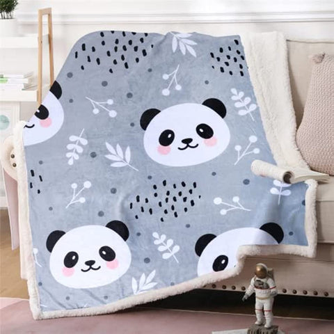 Panda Throw Blanket Cartoon Pandas Pattern Lightweight Flannel Throw Blanket for Bed Sofa Travel Kids Girls Boys Adults Gifts for Panda Lovers (Panda 8, (50" X 60")