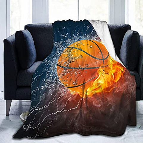 Cool Basketball Fun Ball Throw Blanket Super Soft Warm Bed Blankets Boy Bedding for Couch Bedroom Sofa Office Car, All Season Cozy Flannel Plush Blanket for Girls Boys Adults, 50"X40"