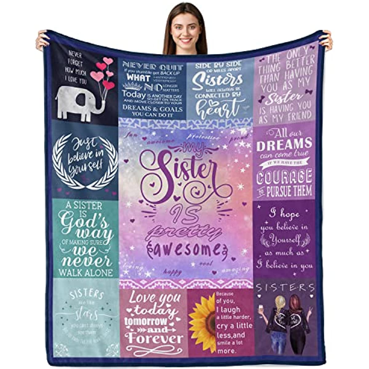 Sister Gifts Blanket Sister Birthday Gifts from Sister, Sister Gift from Sister, Gifts for Sister, Best Birthday Gifts for Sister Super Soft Throw Blankets 50"x60"