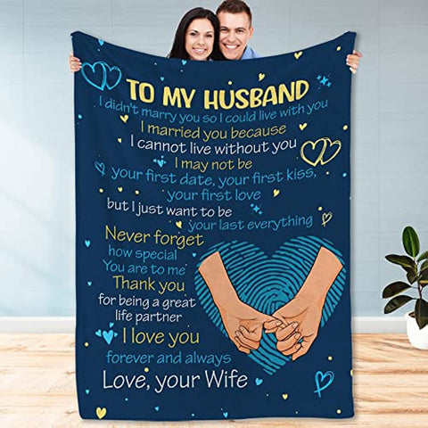 Gifts for Husband, to My Husband Blanket - Gifts for Him from Wife, Birthday Gifts for Husband, Throw Blankets Idea