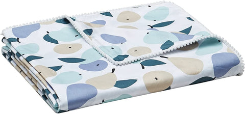 Cooling Bamboo & Cozy Velvet Dual-Sided Duvet for Weighted Blankets (80''x87'') - Blue Grey Print