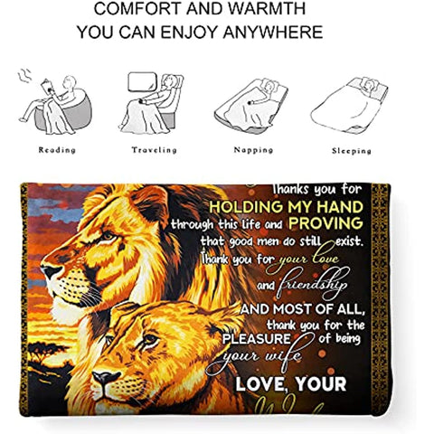 For Him Husband Valentine Gifts from Wife for Husband to My Husband Blankets from Wife Husband Birthday Gift Husband Gifts from Wife 50x60in