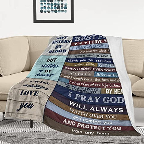 Gifts for Best Friends Women Blanket 60"x50", Friendship Gifts for Women Friends, Gifts for Friends Female, Birthday Gifts for Women Friendship,Best Friend Birthday Gift for Sister Mothers Day