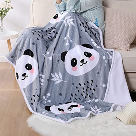 Panda Throw Blanket Cartoon Pandas Pattern Lightweight Flannel Throw Blanket for Bed Sofa Travel Kids Girls Boys Adults Gifts for Panda Lovers (Panda 8, (50" X 60")