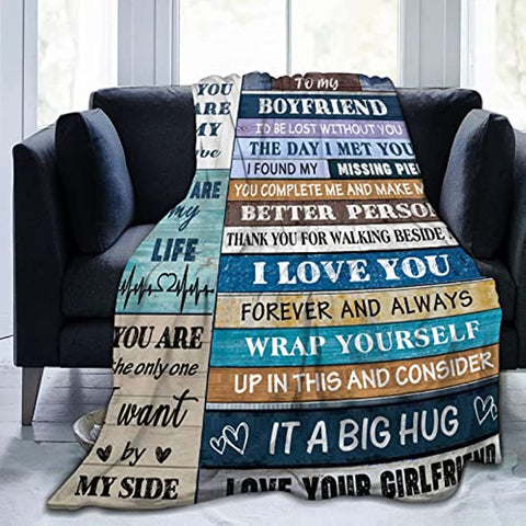 Birthday Gifts for Boyfriends to My Boyfriend Blanket Gifts for Boyfriend Romantic Gifts for Him You Best Anniversary from Girlfriend I Love Throw Blankets for Bed Sofa 50X60in