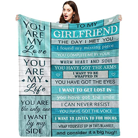 Mother's Day for Girlfriend, Gifts for Girlfriend Blanket 60"x50", Girlfriend Gifts Ideas, Romantic Gifts for Her, Birthday Gifts for Girlfriend, Girlfriend Birthday Gifts