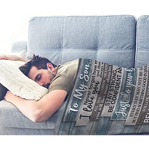 Son Gifts from Mom - to My Son Blanket 60"x50" - Gifts for Grown Son from Mother - Gifts for Son - Son Gifts from Mother for Birthday - Graduation Valentine Birthday Gift Ideas