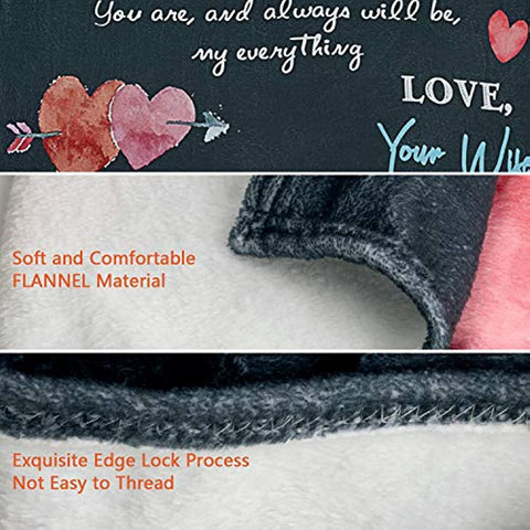 To My Husband Blanket for Husband from Wife I Love You Flannel Blanket to My Husband from Wife, Husband Birthday, Blanket for Couple Anniversary, Husband Valentines Day, Soft Blanket 60" X 70"