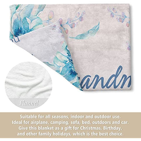 Blanket Gifts for Grandma, Grandma Birthday Gifts, Mother‘s Day Gifts for Grandma from Granddaughter Grandchildren, We Love You Cozy Throw Blankets Present 50" x 60"