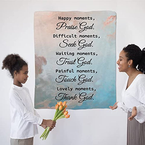 Christian Gifts for Women Healing Soft Blanket with Inspirational Religious Lightweight Cozy Plush Throw Blanket for Couch Get Well Soon Gifts for Women Men 40 x 50 inch