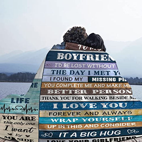 Birthday Gifts for Boyfriends to My Boyfriend Blanket Gifts for Boyfriend Romantic Gifts for Him You Best Anniversary from Girlfriend I Love Throw Blankets for Bed Sofa 50X60in