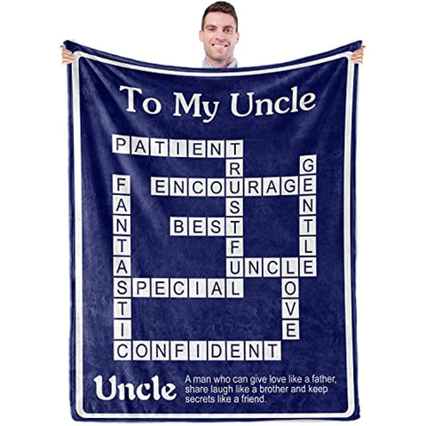 Uncle Gifts Throw Blanket Uncle, 50"x60" Blanket, Gifts for Uncle from Niece Nephew Cozy Soft Blankets Christmas Thanksgiving Happy Birthday Gifts for Uncle