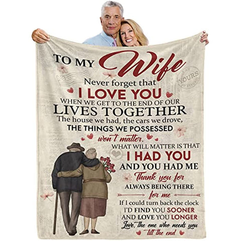 Gifts for Wife from Husband Wife Gifts from Husband - Wedding Anniversary, Birthday Gifts for Wife, for Wife - Romantic Gifts for Her, Presents for Wife - to My Wife Blanket