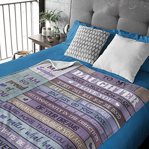 Daughter Gift from Mom Blanket - Daughter Gifts from Dad 60"x 50" - Gifts for Daughters - Daughter Gift from Mother Father - Gifts for Grown Daughter - Dauhter Birthday Graduation Gift Ideas