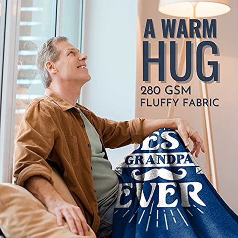 Gifts for Grandpa, Throw Blanket for Grandfather, Presents from Granddaughters Grandsons for Christmas, Birthday, Father's Day - 50" x 65" Best Grandpa Ever